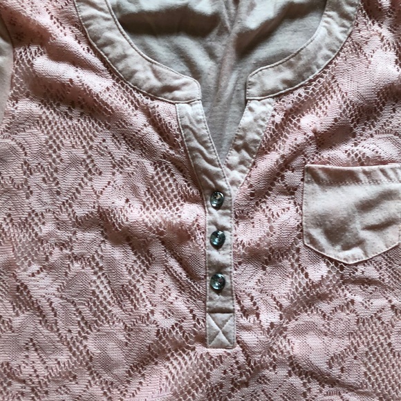 Self Esteem Peach Top with lacy accents - Picture 2 of 5